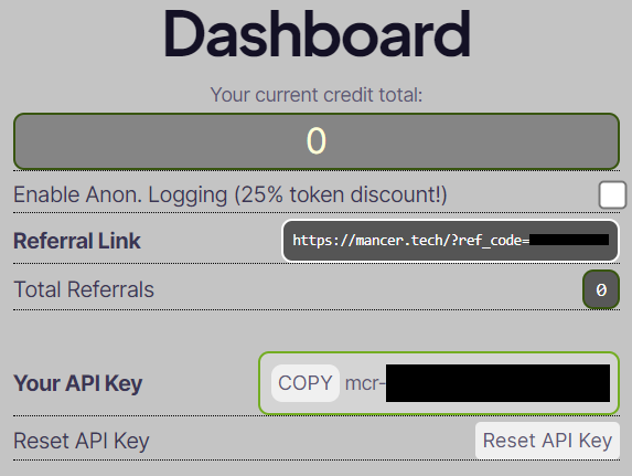 截至 2024/2/27 的 Mancer 仪表板